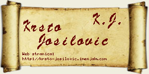 Krsto Jošilović vizit kartica